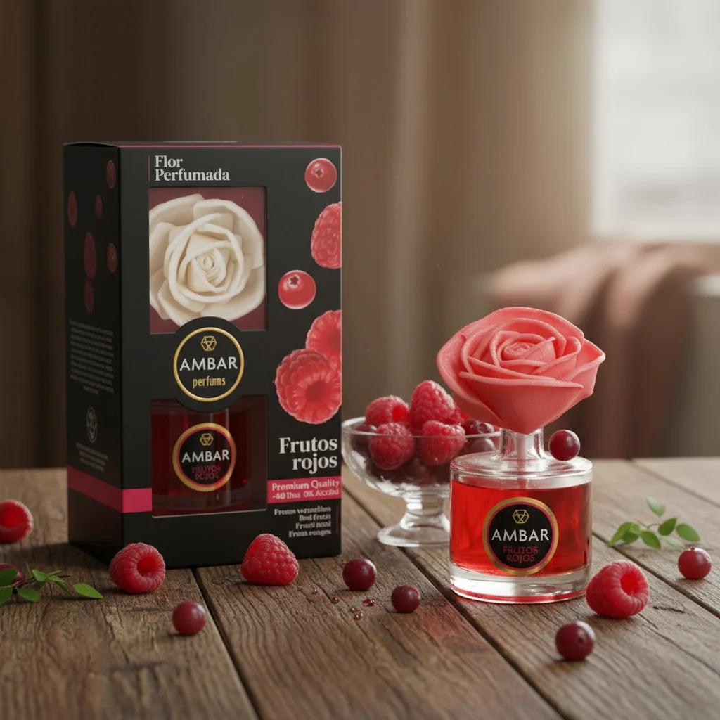 Fleur Diffuseur de Parfum Fruits Rouges 75ml -AMBAR