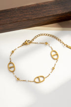 Bracelet ovales acier inoxydable doré délicat moderne chic