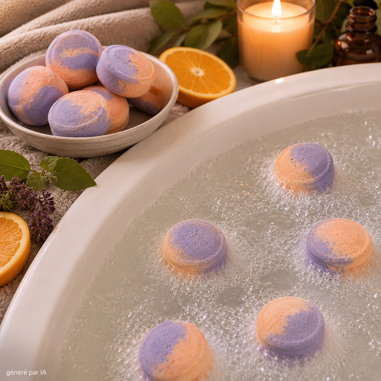 Mini Effervescent pour le bain parfum ORANGE / Patchouli